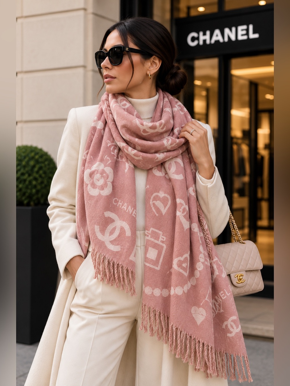 Dusty Rose Oversized Soft Scarf – Never Used